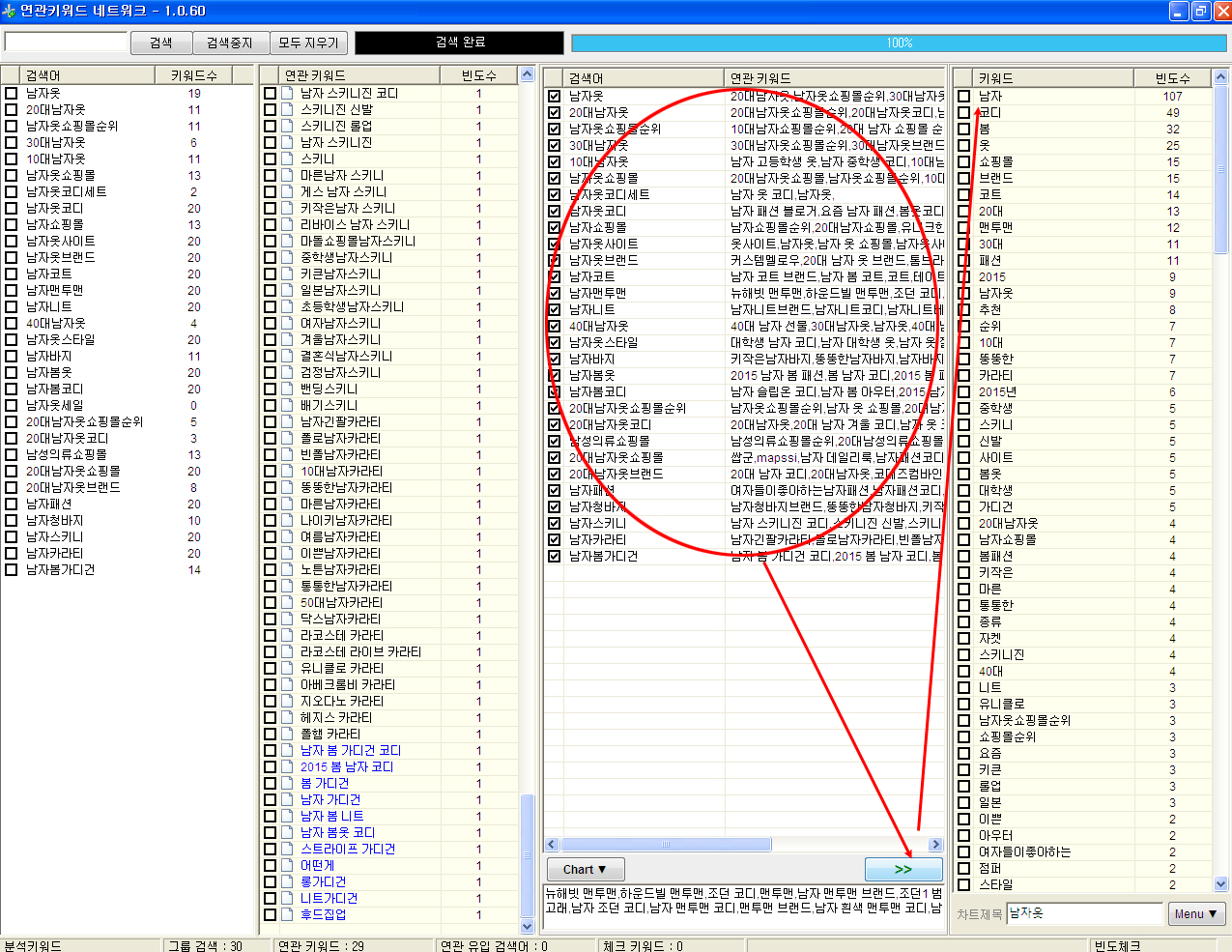 애드코프 SEO 교육용 프로그램 연관 키워드 네트워크에서 검색 인사이트 얻기